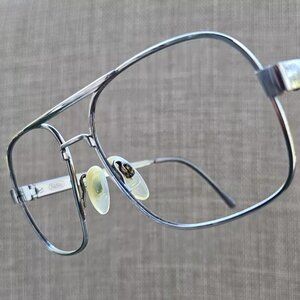 Vintage Men Eyeglasses/Glasses Frame Safilo Silver Tone Men Sunglasses Frame